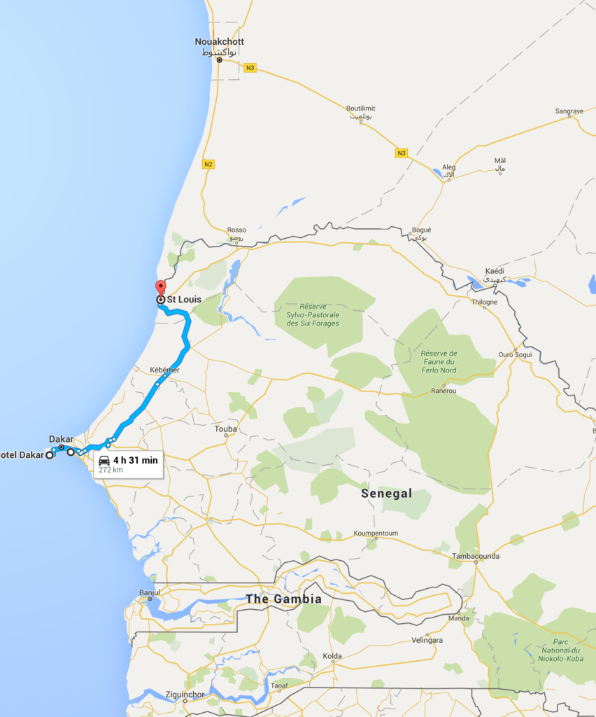 a) Localisation of the city of Saint Louis (Senegal). (b) Data